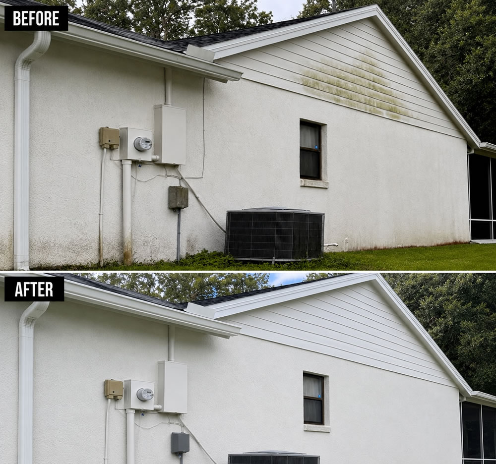 Before after house wash inminneola fl