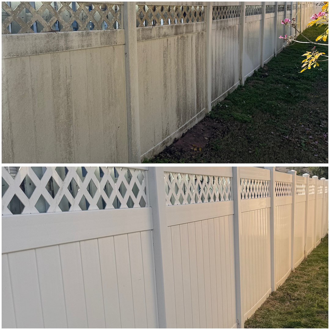 Clean Surface Solutions Brings New Life to a Vinyl Fence in Clermont!