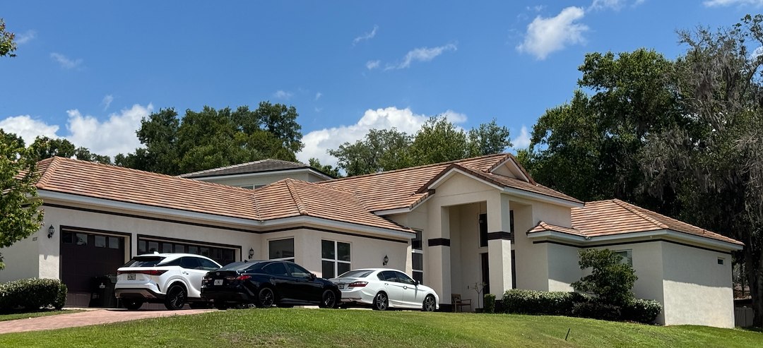 Clermont Tile Roof Cleaning | Years of Black Roof Stains Gone — Restoring the Beauty and Curb Appeal of This Home